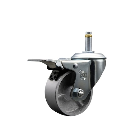 Service Caster Semi Steel Swivel Grip Ring Caster3'' Wheel&7/16'' Stem w/Total Lock BRK SCC-GRTTL20S314-SSS-716138